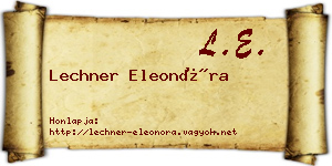 Lechner Eleonóra névjegykártya
